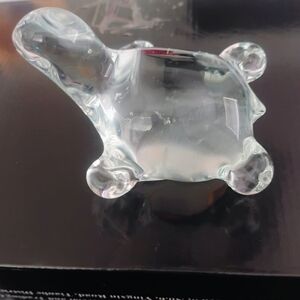Clear Glass Turtle Figurine Paperweight Trinket